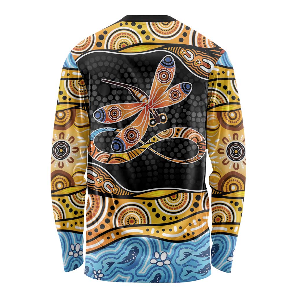 Aboriginal Dragonfly Long Sleeve Shirt As Long As I Breathe You'll Be Remembered