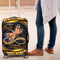 Aboriginal Dragonfly Luggage Cover As Long As I Breathe You'll Be Remembered