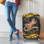 Aboriginal Dragonfly Luggage Cover As Long As I Breathe You'll Be Remembered