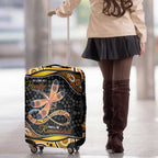 Aboriginal Dragonfly Luggage Cover As Long As I Breathe You'll Be Remembered