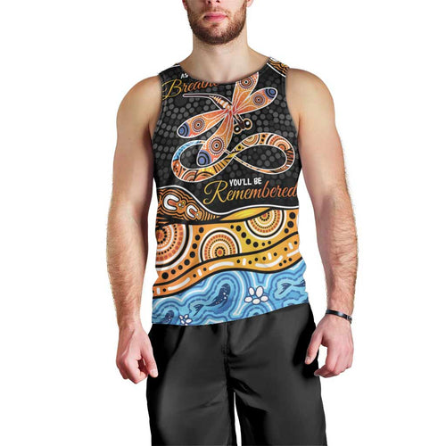 Aboriginal Dragonfly Men Tank Top As Long As I Breathe You'll Be Remembered