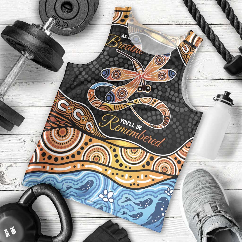 Aboriginal Dragonfly Men Tank Top As Long As I Breathe You'll Be Remembered