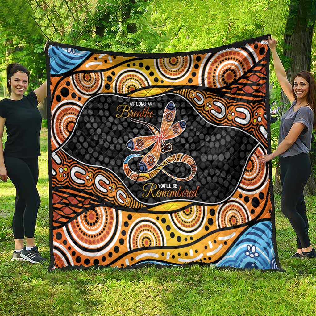 Aboriginal Dragonfly Quilt As Long As I Breathe You'll Be Remembered