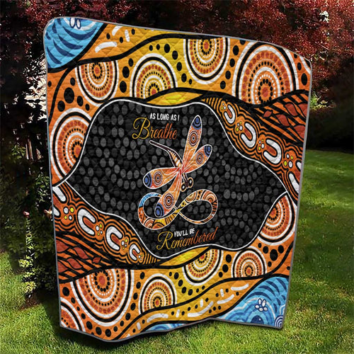 Aboriginal Dragonfly Quilt As Long As I Breathe You'll Be Remembered