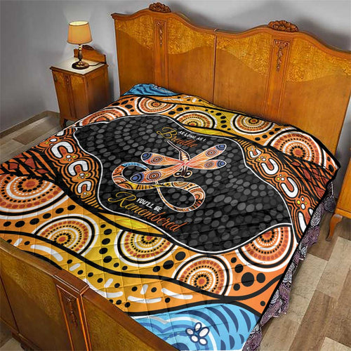 Aboriginal Dragonfly Quilt As Long As I Breathe You'll Be Remembered