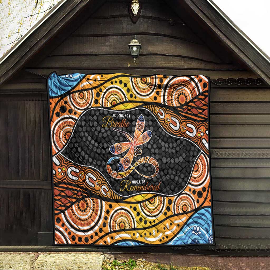 Aboriginal Dragonfly Quilt As Long As I Breathe You'll Be Remembered