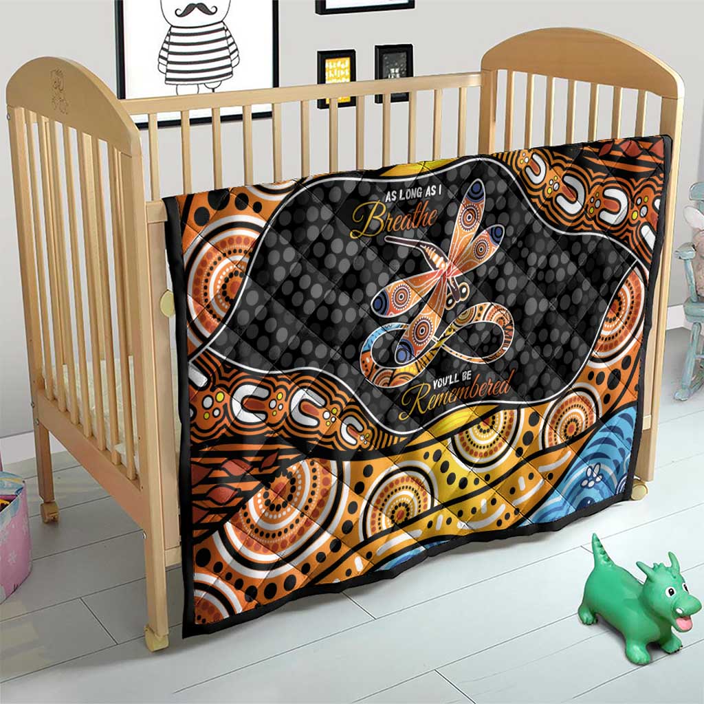 Aboriginal Dragonfly Quilt As Long As I Breathe You'll Be Remembered