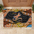Aboriginal Dragonfly Rubber Doormat As Long As I Breathe You'll Be Remembered
