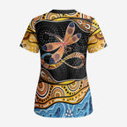 Aboriginal Dragonfly Scrub Top As Long As I Breathe You'll Be Remembered - Aussie Hoodie
