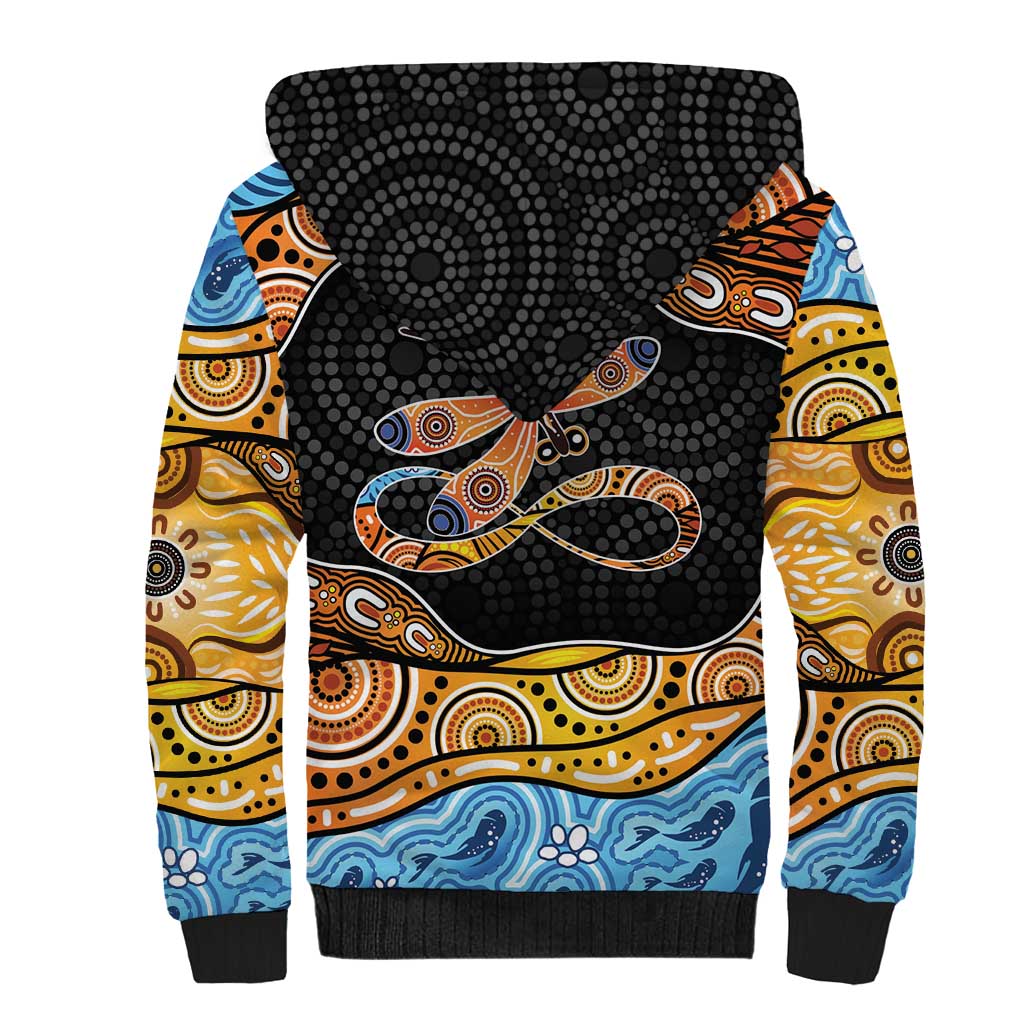 Aboriginal Dragonfly Sherpa Hoodie As Long As I Breathe You'll Be Remembered