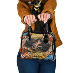 Aboriginal Dragonfly Shoulder Handbag As Long As I Breathe You'll Be Remembered