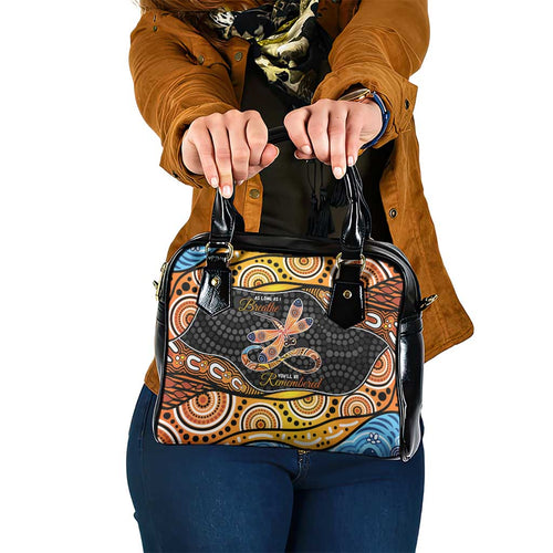 Aboriginal Dragonfly Shoulder Handbag As Long As I Breathe You'll Be Remembered