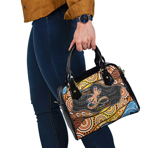 Aboriginal Dragonfly Shoulder Handbag As Long As I Breathe You'll Be Remembered