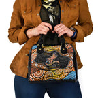 Aboriginal Dragonfly Shoulder Handbag As Long As I Breathe You'll Be Remembered