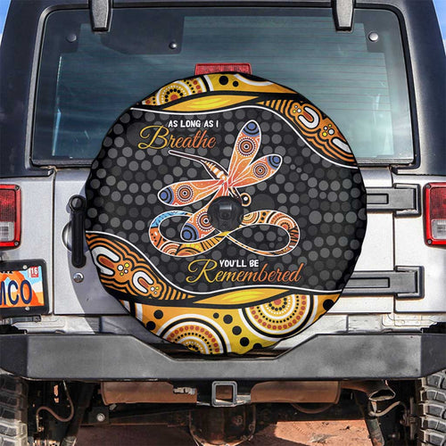 Aboriginal Dragonfly Spare Tire Cover As Long As I Breathe You'll Be Remembered