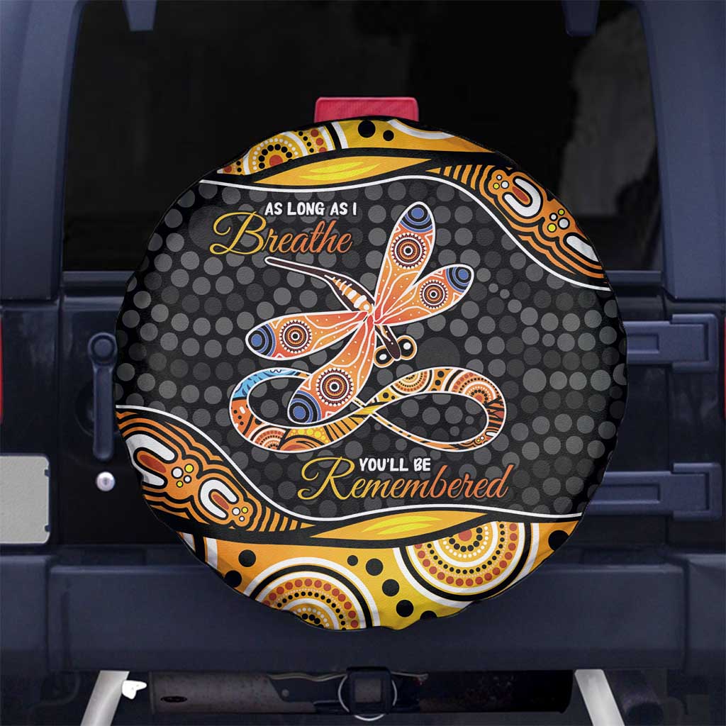Aboriginal Dragonfly Spare Tire Cover As Long As I Breathe You'll Be Remembered