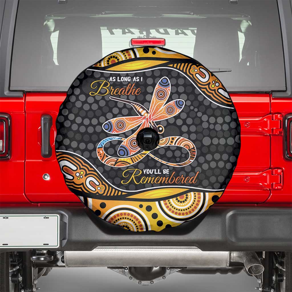 Aboriginal Dragonfly Spare Tire Cover As Long As I Breathe You'll Be Remembered