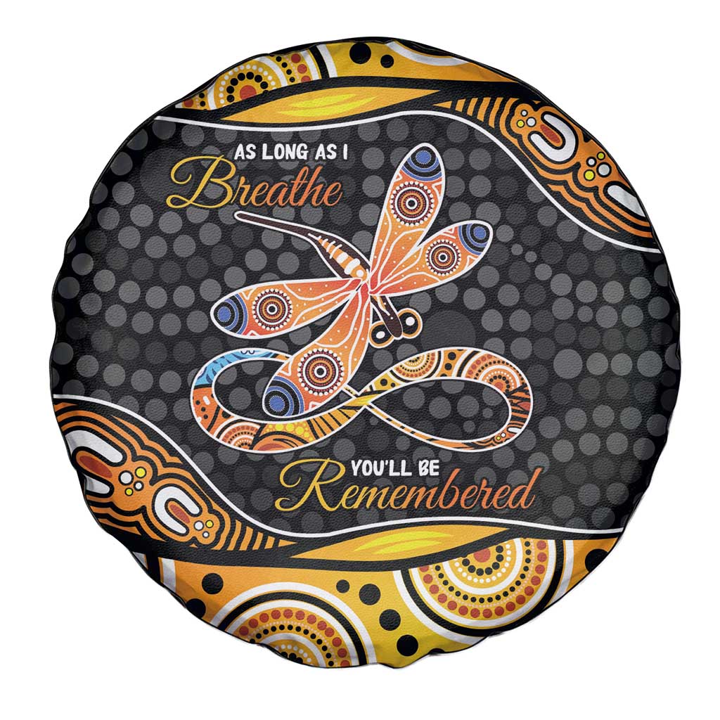Aboriginal Dragonfly Spare Tire Cover As Long As I Breathe You'll Be Remembered