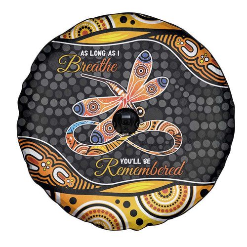 Aboriginal Dragonfly Spare Tire Cover As Long As I Breathe You'll Be Remembered