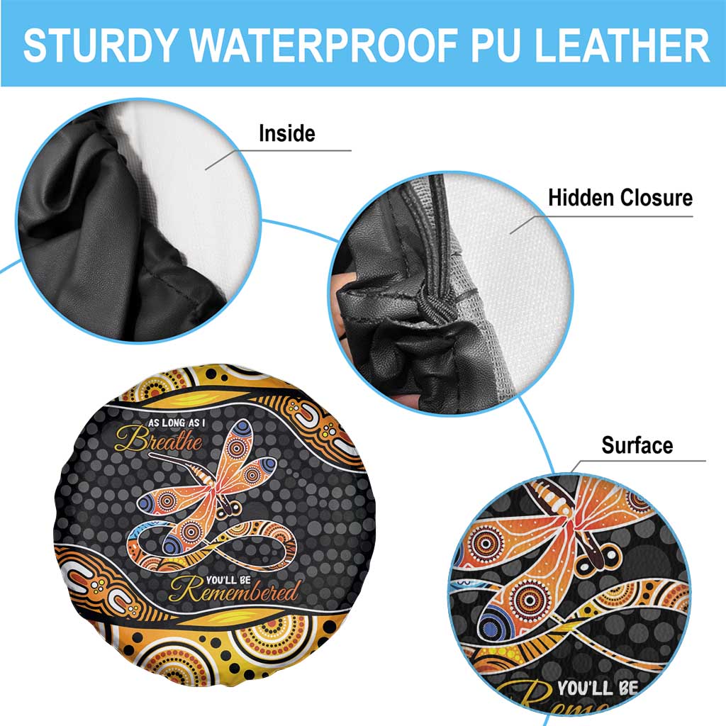 Aboriginal Dragonfly Spare Tire Cover As Long As I Breathe You'll Be Remembered