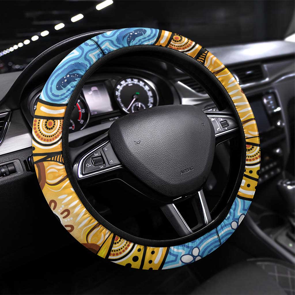 Aboriginal Dragonfly Steering Wheel Cover As Long As I Breathe You'll Be Remembered