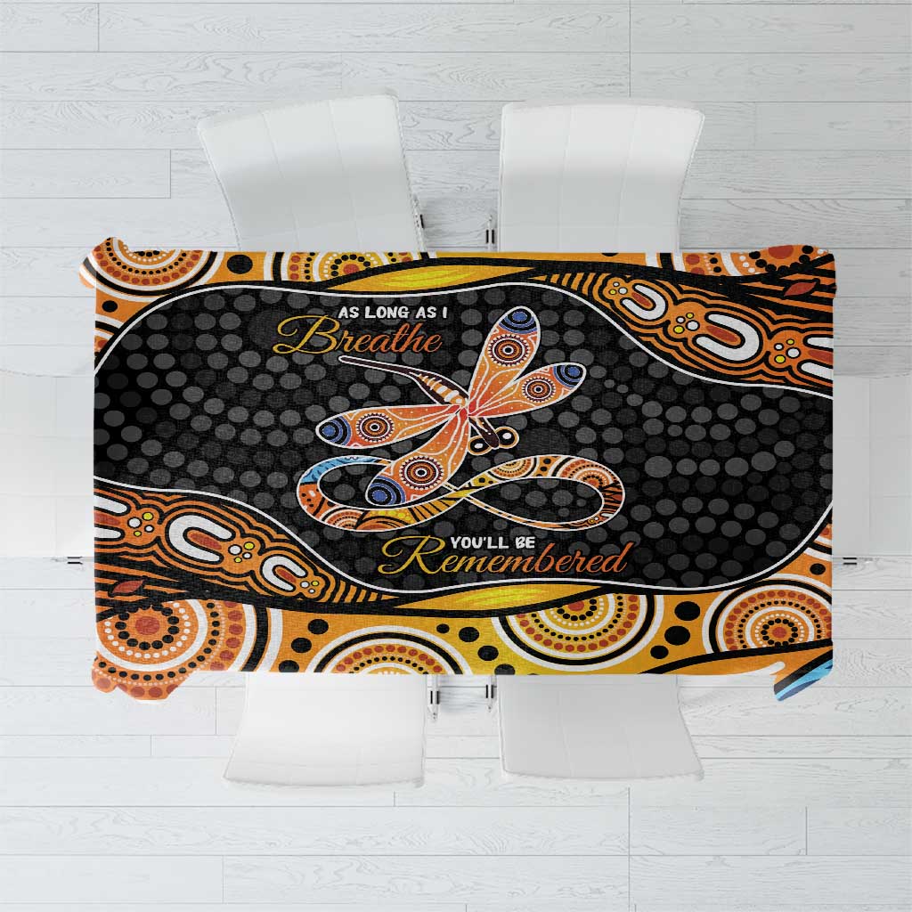 Aboriginal Dragonfly Tablecloth As Long As I Breathe You'll Be Remembered