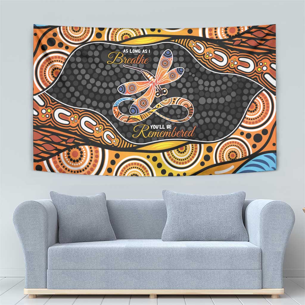 Aboriginal Dragonfly Tapestry As Long As I Breathe You'll Be Remembered