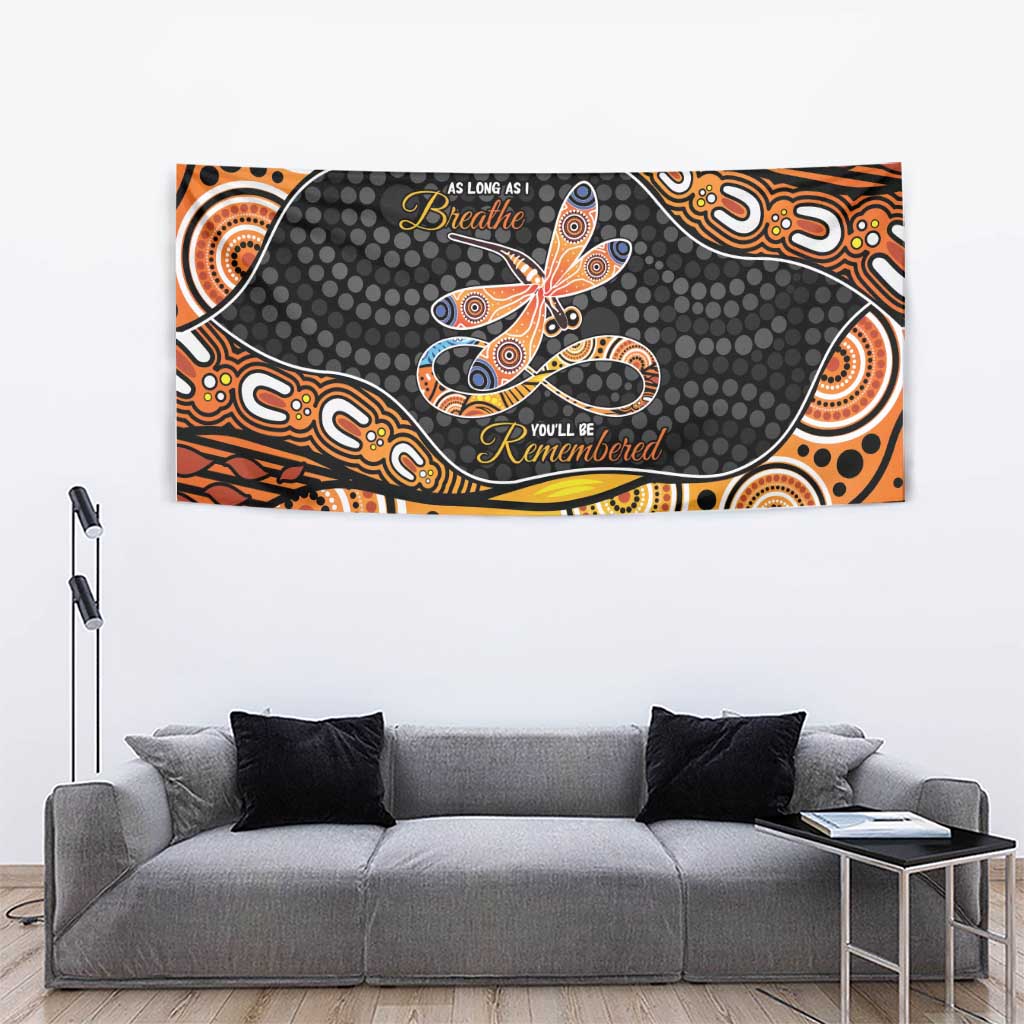 Aboriginal Dragonfly Tapestry As Long As I Breathe You'll Be Remembered