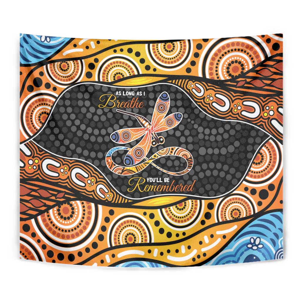 Aboriginal Dragonfly Tapestry As Long As I Breathe You'll Be Remembered
