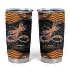 Aboriginal Dragonfly Tumbler Cup As Long As I Breathe You'll Be Remembered