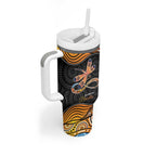 Aboriginal Dragonfly Tumbler With Handle As Long As I Breathe You'll Be Remembered