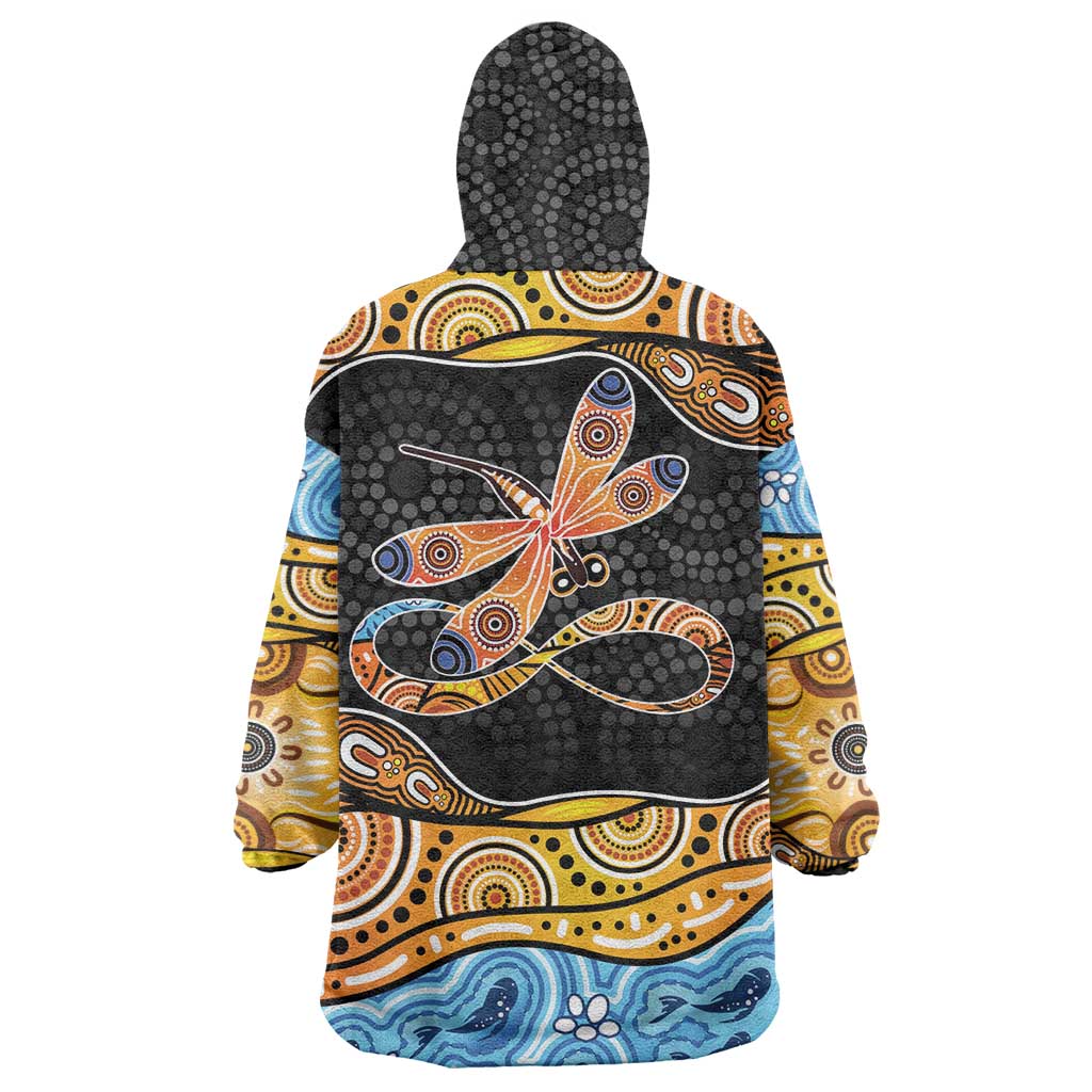 Aboriginal Dragonfly Wearable Blanket Hoodie As Long As I Breathe You'll Be Remembered