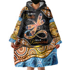 Aboriginal Dragonfly Wearable Blanket Hoodie As Long As I Breathe You'll Be Remembered