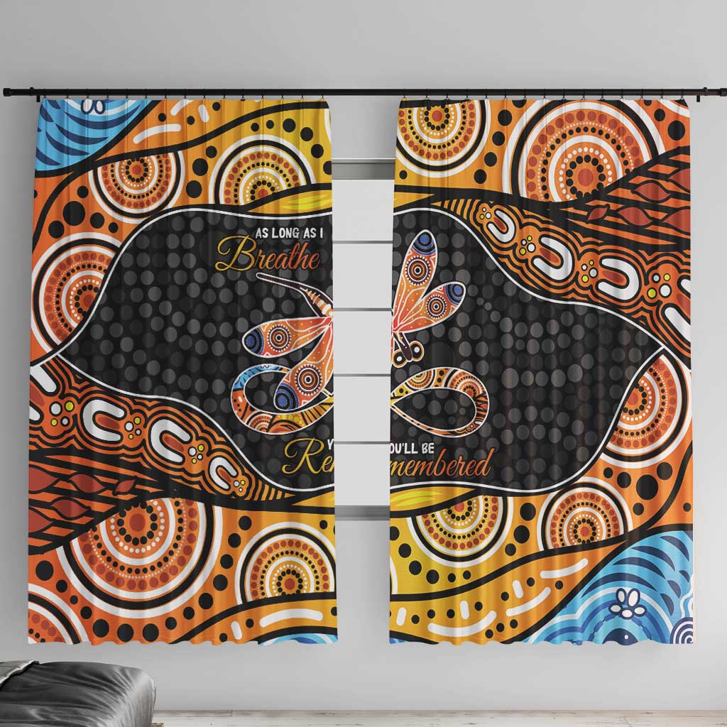Aboriginal Dragonfly Window Curtain As Long As I Breathe You'll Be Remembered