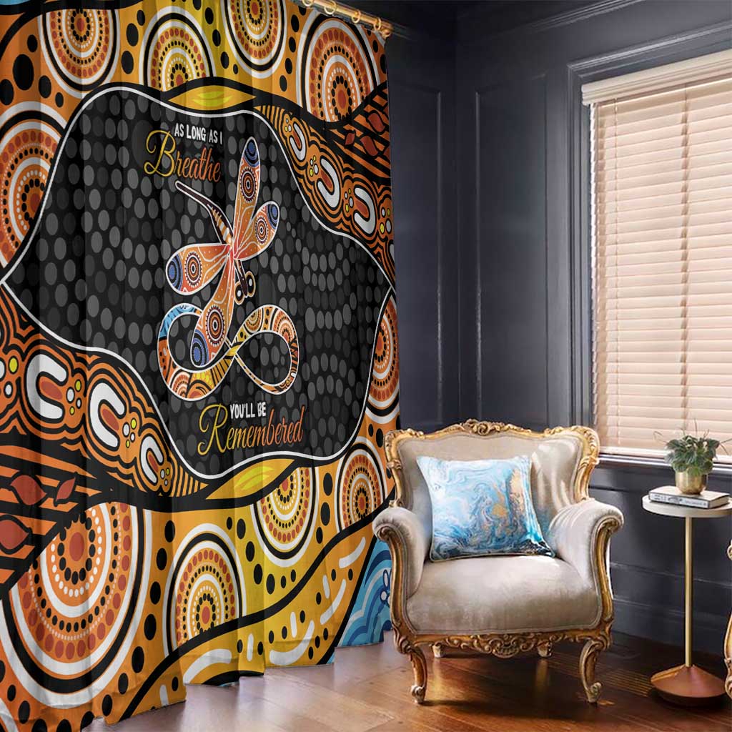 Aboriginal Dragonfly Window Curtain As Long As I Breathe You'll Be Remembered