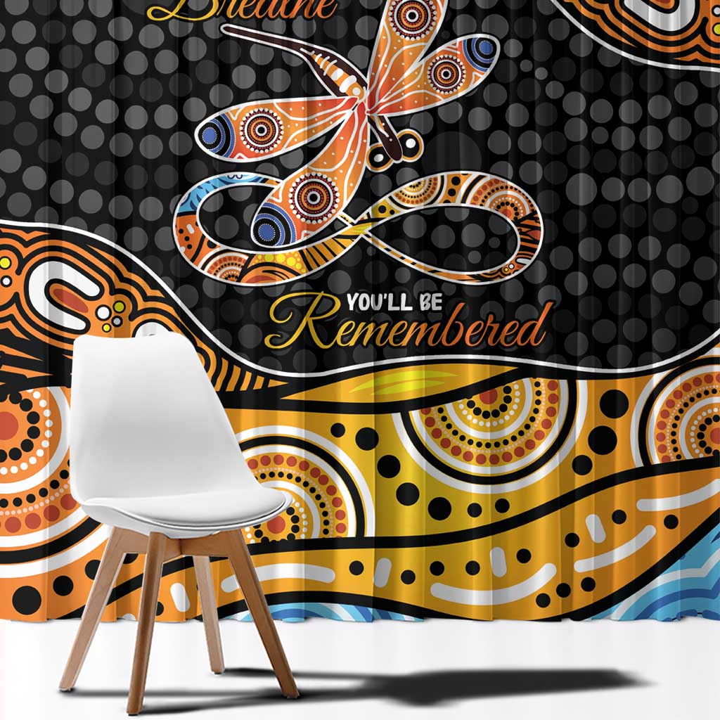 Aboriginal Dragonfly Window Curtain As Long As I Breathe You'll Be Remembered