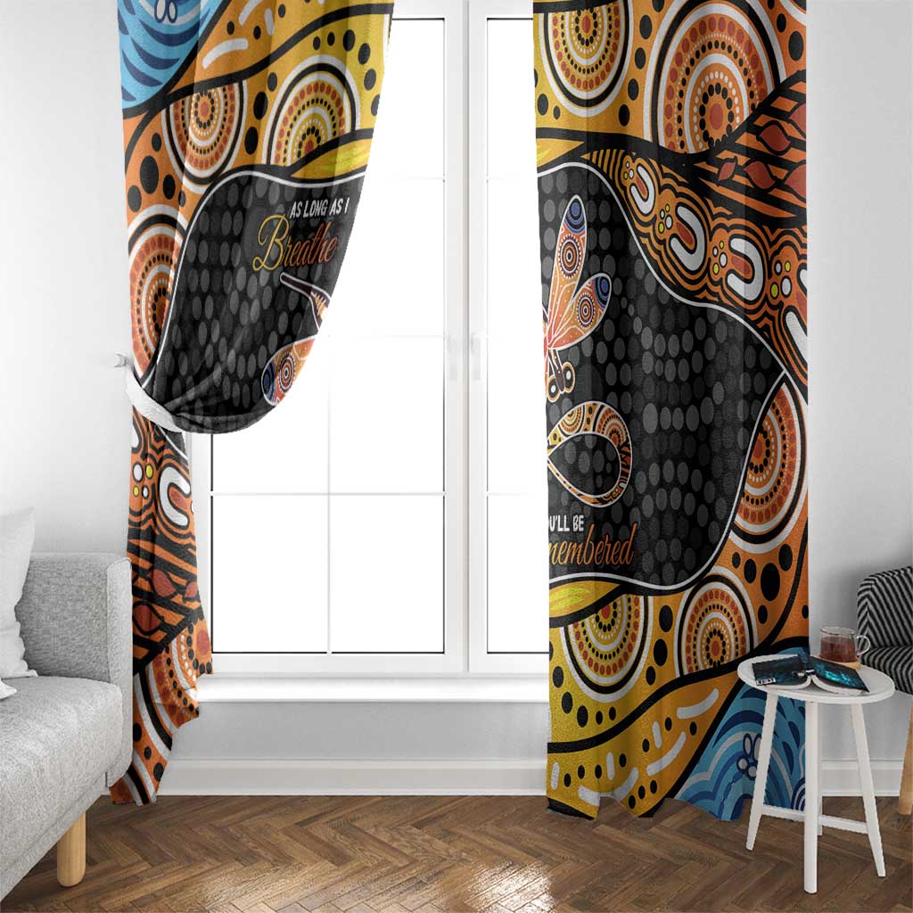Aboriginal Dragonfly Window Curtain As Long As I Breathe You'll Be Remembered