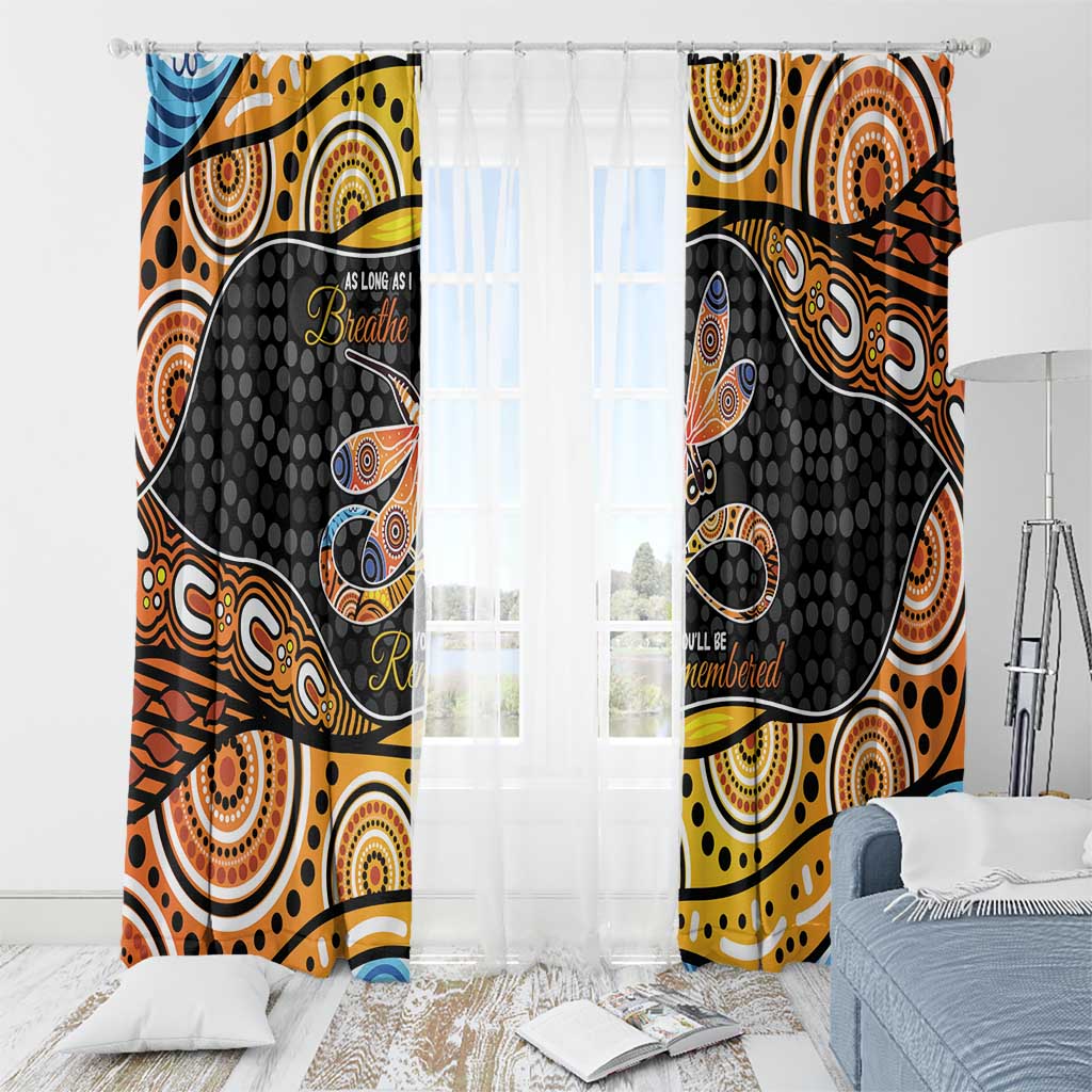 Aboriginal Dragonfly Window Curtain As Long As I Breathe You'll Be Remembered