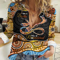 Aboriginal Dragonfly Women Casual Shirt As Long As I Breathe You'll Be Remembered