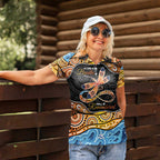 Aboriginal Dragonfly Women Polo Shirt As Long As I Breathe You'll Be Remembered