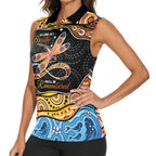 Aboriginal Dragonfly Women Sleeveless Polo Shirt As Long As I Breathe You'll Be Remembered