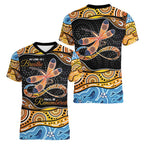 Aboriginal Dragonfly Women V-Neck T-Shirt As Long As I Breathe You'll Be Remembered
