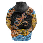 Aboriginal Dragonfly Zip Hoodie As Long As I Breathe You'll Be Remembered