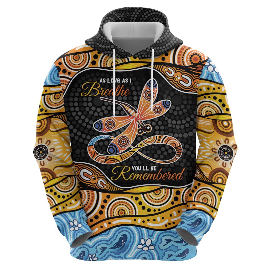 Aboriginal Dragonfly Zip Hoodie As Long As I Breathe You'll Be Remembered