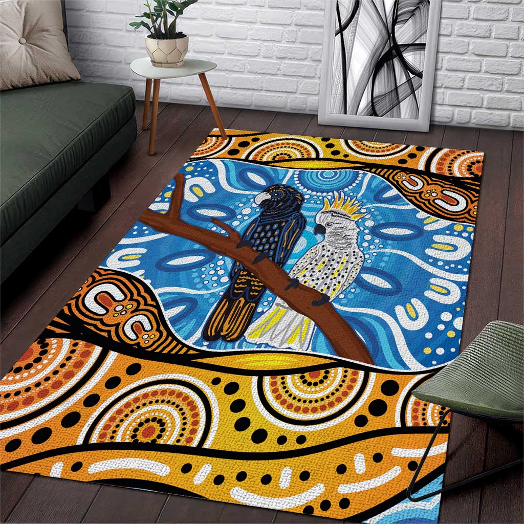 Australia Birds Aboriginal Art Area Rug