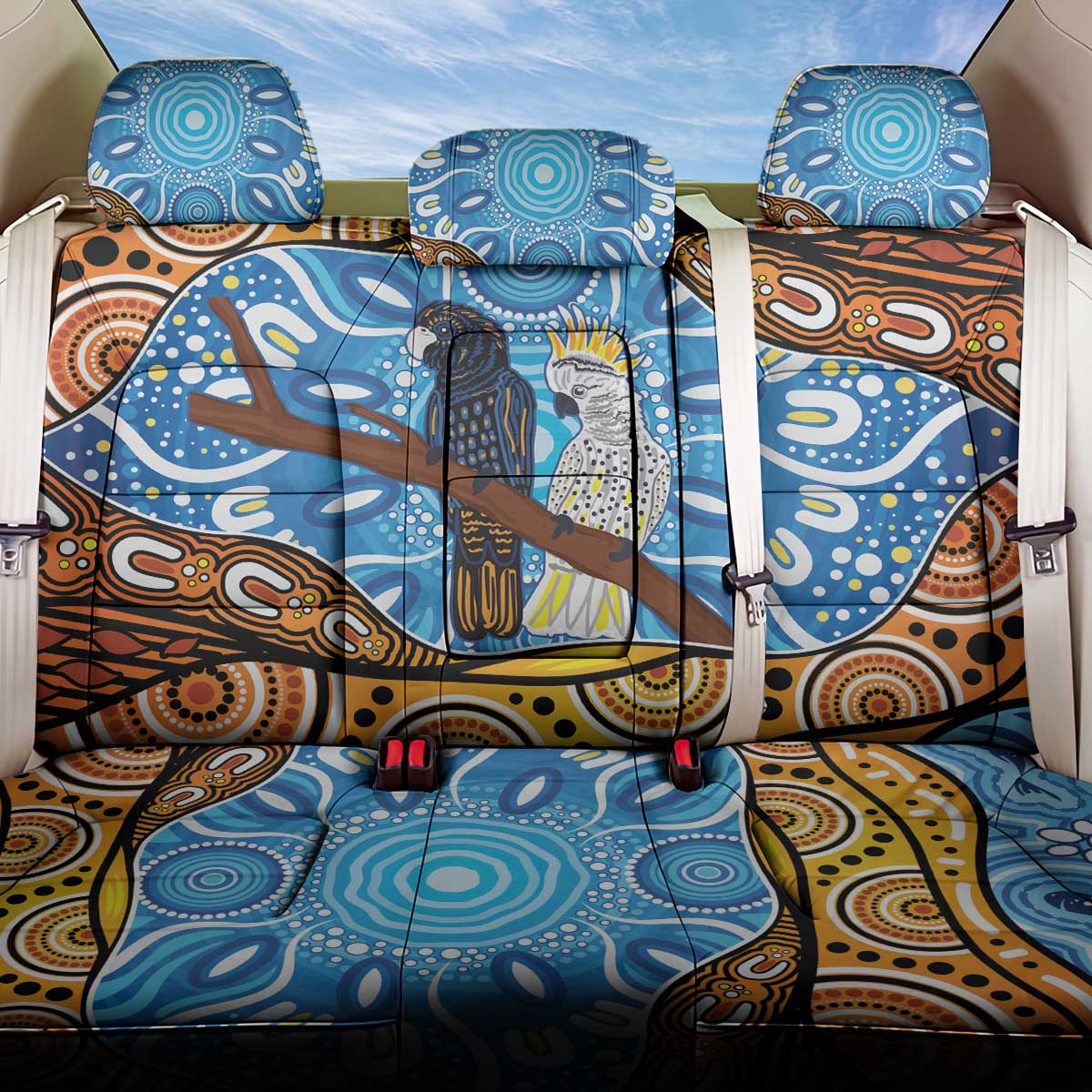 Australia Birds Aboriginal Art Back Car Seat Cover