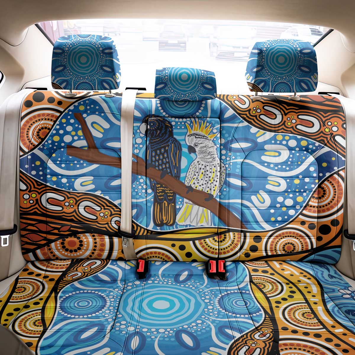 Australia Birds Aboriginal Art Back Car Seat Cover