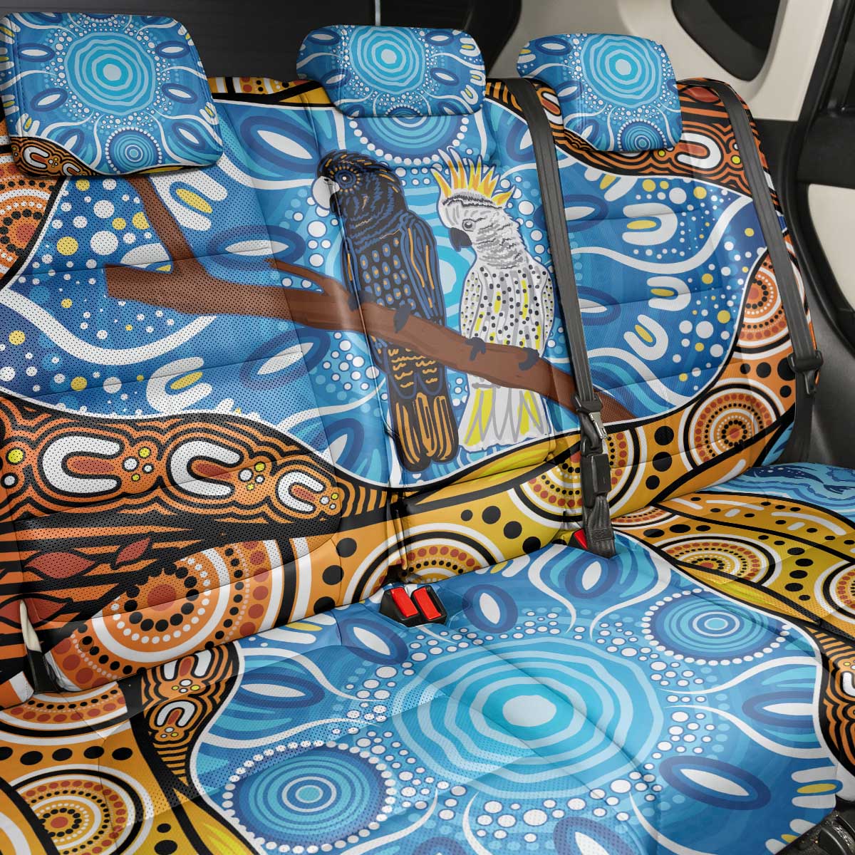 Australia Birds Aboriginal Art Back Car Seat Cover