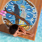 Australia Birds Aboriginal Art Beach Blanket