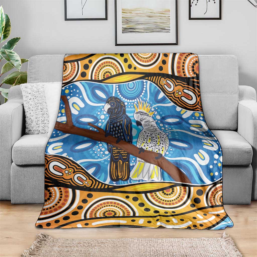 Australia Birds Aboriginal Art Blanket